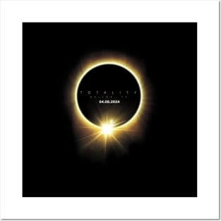 Totality Solar Eclipse 2024 04.08.24 Seen From Dallas Texas Posters and Art